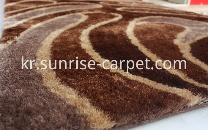 Silk Shaggy Polyester With Design Rug